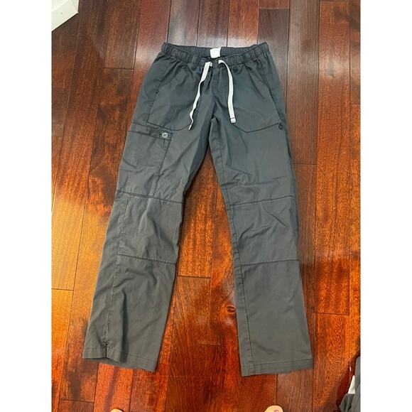 EUC FIGS gray scrub pants w pink drawstring size small technical collection - Picture 6 of 6